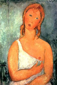 Amedeo Modigliani : Girl in a White Chemise II